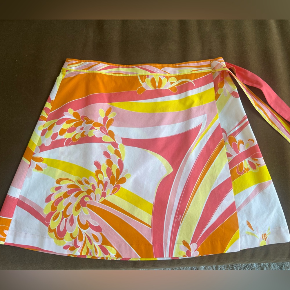 Emilio Pucci Yellow Orange Pink White Printed Mini Dress - Picture 2 of 10